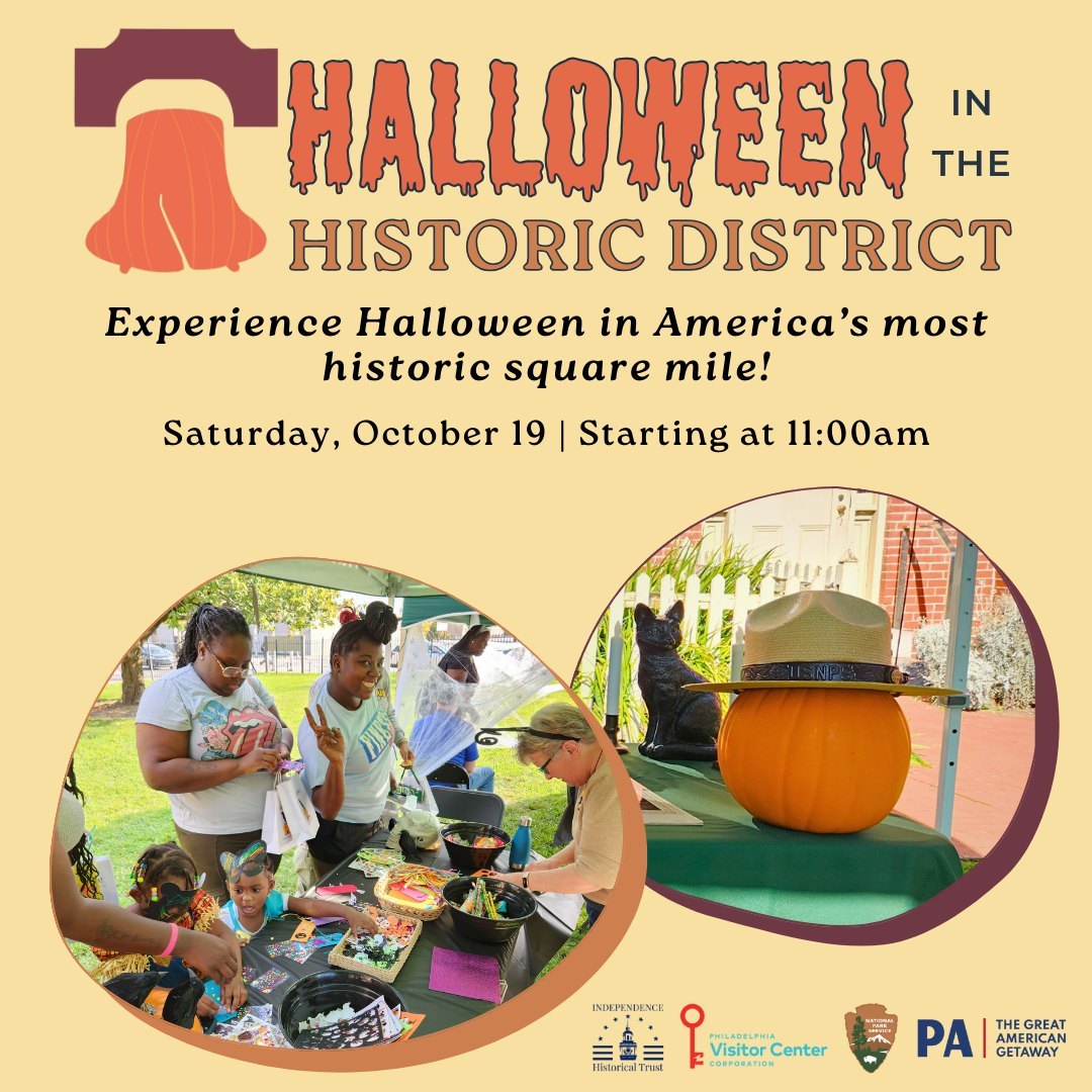 Halloween in the Historic District promotional image with people at the event