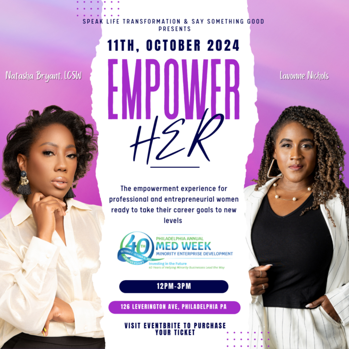 Natasha Bryant and Lavonne Nichols photographs with promotional image for Empower Her