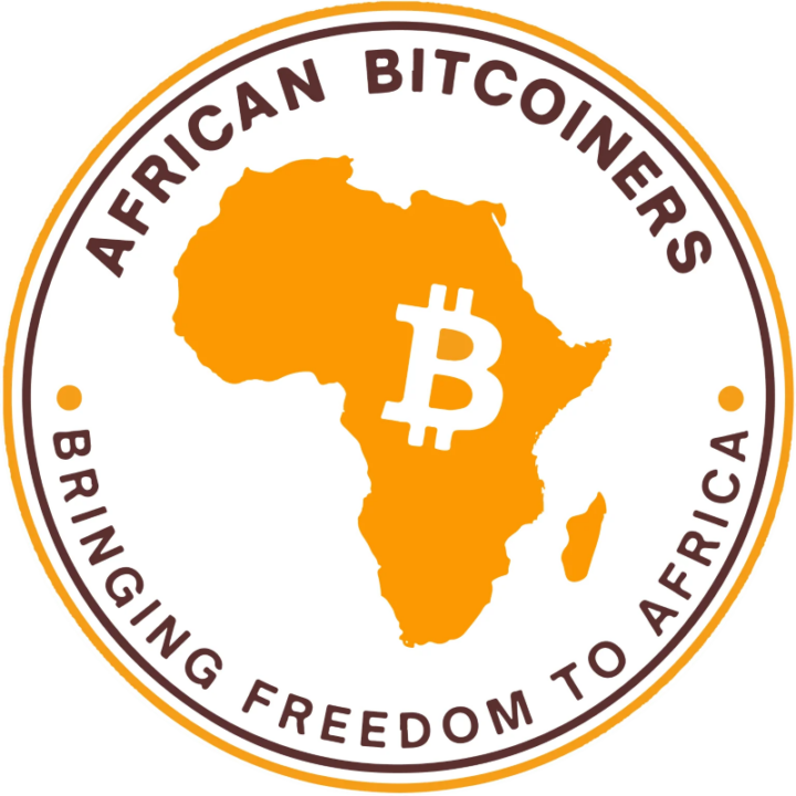logo that says African Bitcoiners- Bringing Freedom to Africa with a vector image of the African continent with the Bitcoin emblem