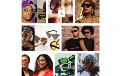 collage of African or African American models wearing sunglasses from Black-owned brands.