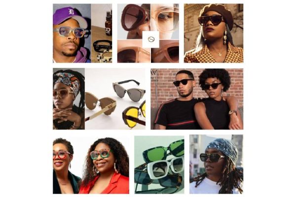 collage of African or African American models wearing sunglasses from Black-owned brands.