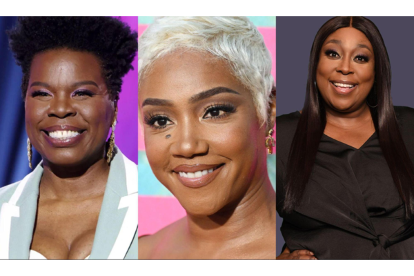 Collage of famous Black female comedians including Leslie Jones, Tiffany Haddish