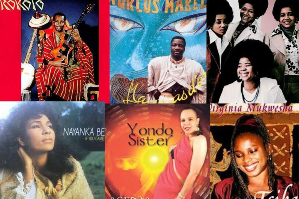 Collage of various African album covers