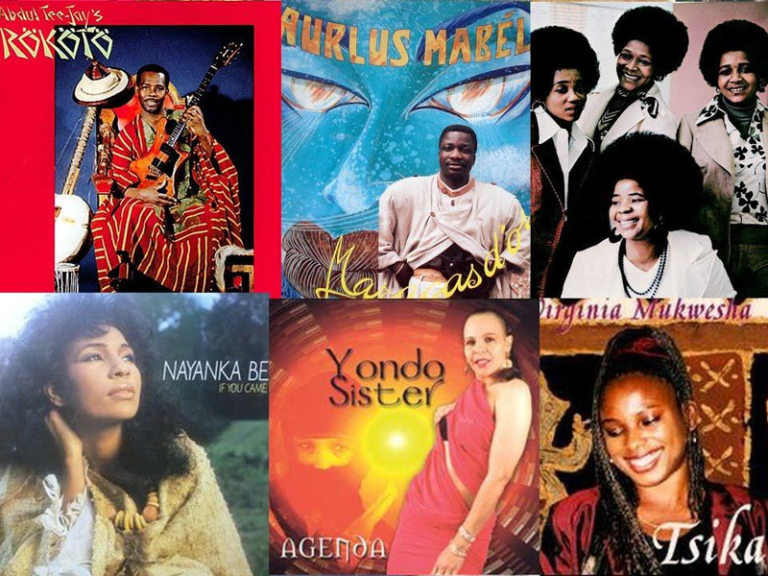 Collage of various African album covers