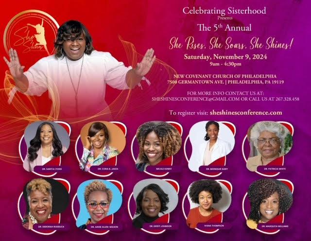 Celebrating Sisterhood Presents the 5th Annual She Rises, She Soars, She Shines! Photo of Robin Maddox with other Black female guest speakers