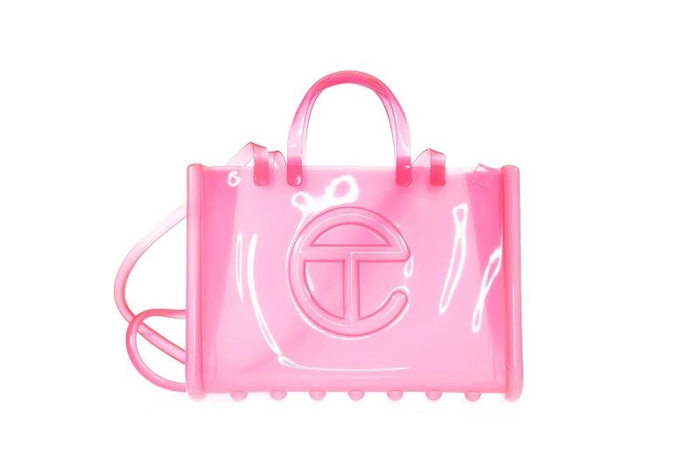 Clear jelly shopping bag in pink 