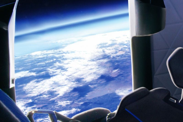 View of the earth from Blue Origin spacecraft