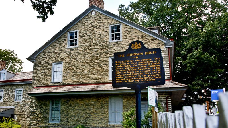 The Johnson House, an old stone building which is a part of Germantown