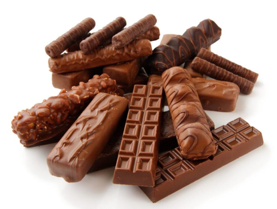 an assortment of various bar chocolates