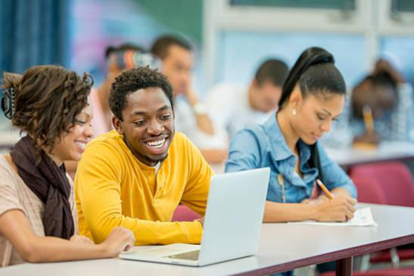 African students in a university lecture hall