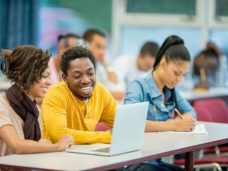 African students in a university lecture hall