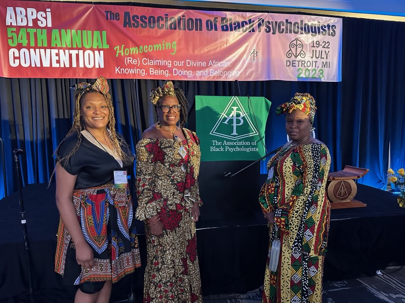 Dr.Kennebrew and other members of the Association of Black Psychologists, in African style dress