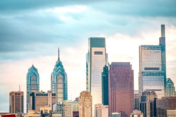 Philadelphia skyline on a sunny day