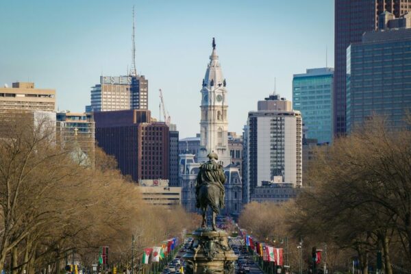 city hall in Philadelphia and surrounding buildings