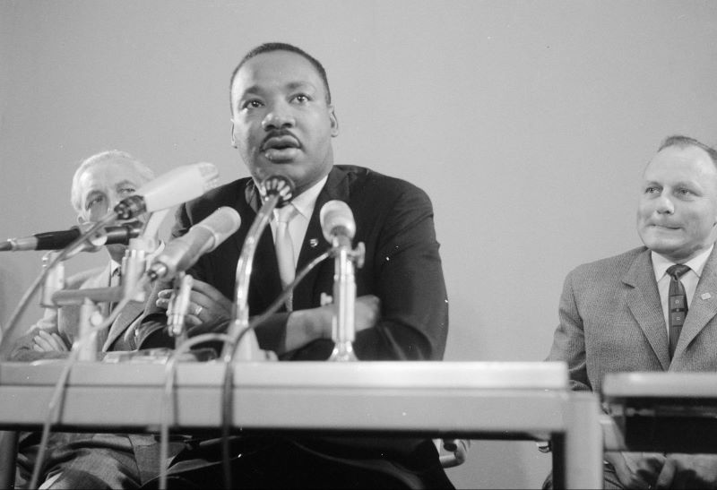 photo of Dr. Martin Luther King Jr. making a speech