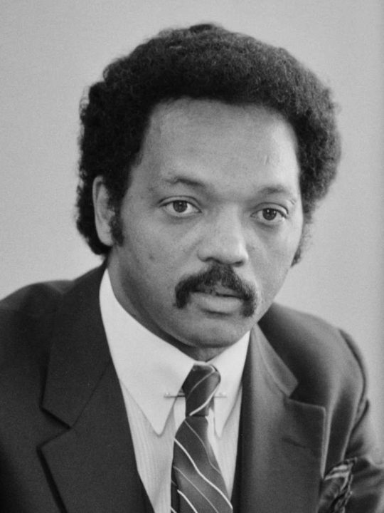 black and white portrait of Jesse Jackson