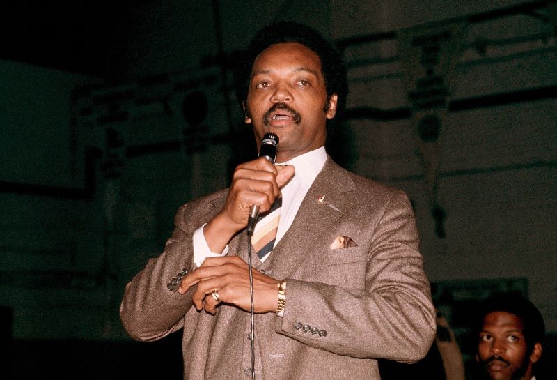 Jesse Jackson giving a speech