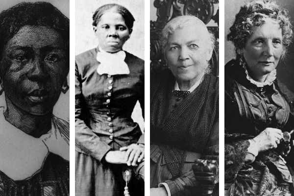 black and white photograph of the four Harriets in history recognized in the exhibit