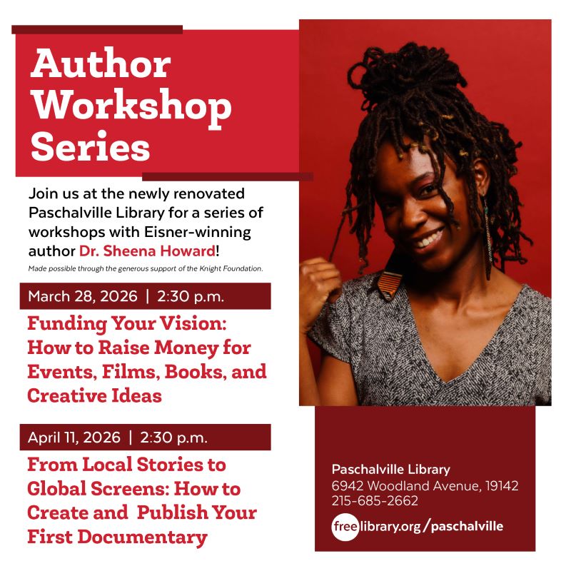 promotional image for the author workshop series featuring photo of Dr. Sheena C. Howard