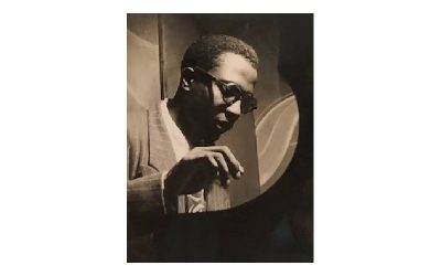 photograph of Thelonious Monk playing piano
