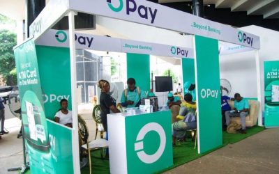 a booth presenting OPay and its services