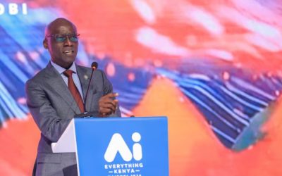 Kenyan leader in technology speaking at conference