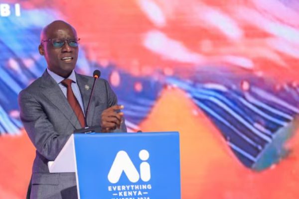 Kenyan leader in technology speaking at conference