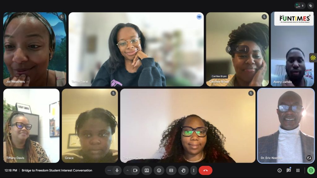 Zoom meeting of all the participating members of the oral history project