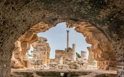 ancient ruins of Carthage, with partial columns and arches