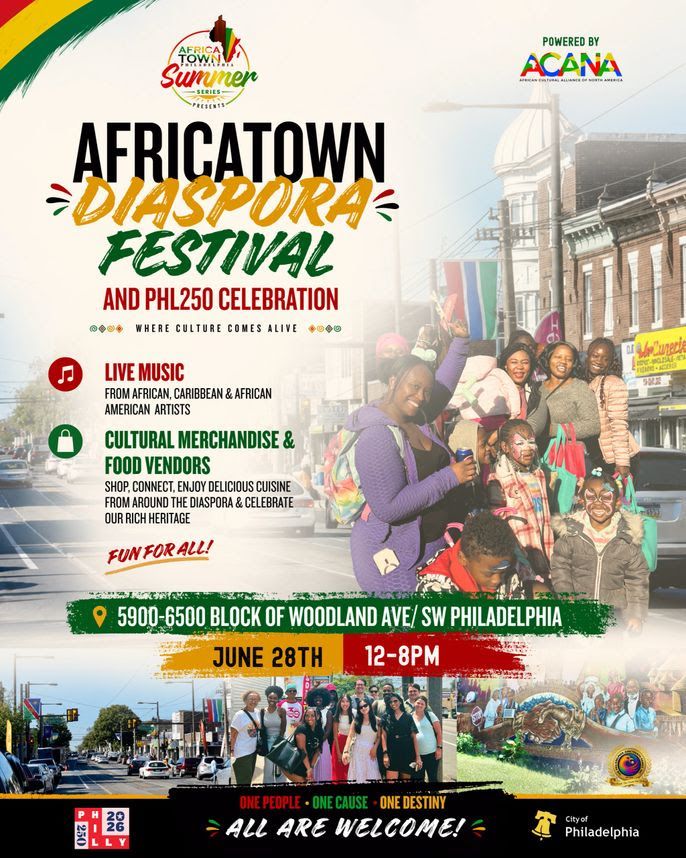 image promoting Africatown Diaspora festival, showing photos of people at the event