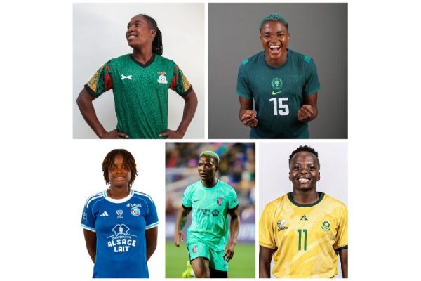a compilation of prominent women's football players from various national teams and clubs.