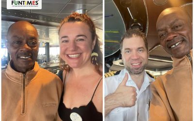 Dr. Eric Nzeribe and Ms. Brynee Wyatt; Captain Mikko Kovalainen and Dr. Eric Nzeribe.