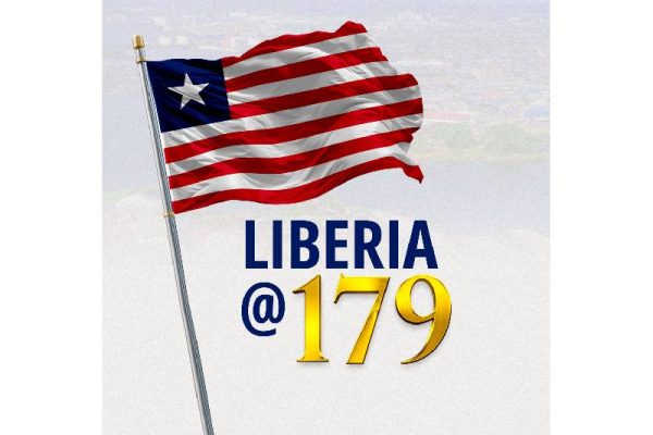 Liberia flag with the text, "Liberia @179"